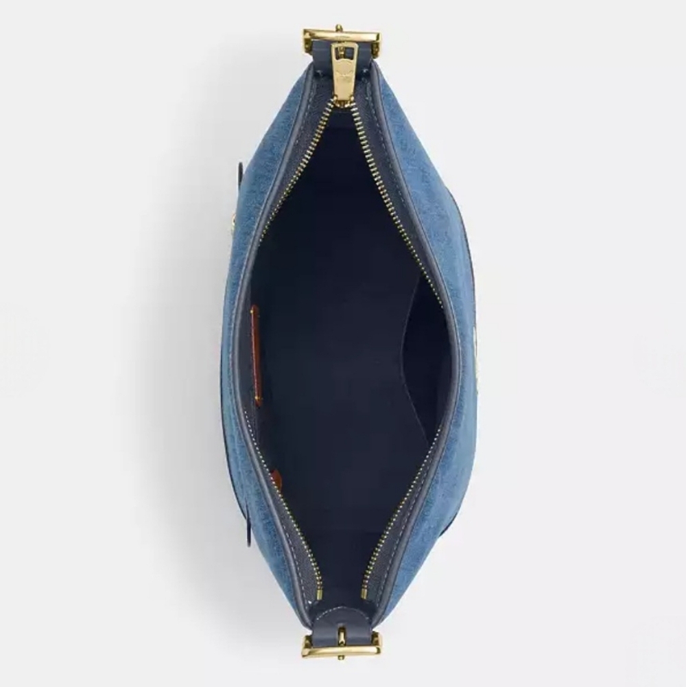 🔥COACH Signature Denim & Leather Jude Duffle, Gold Hardware, NEW W/TAGS! - Picture 5 of 7